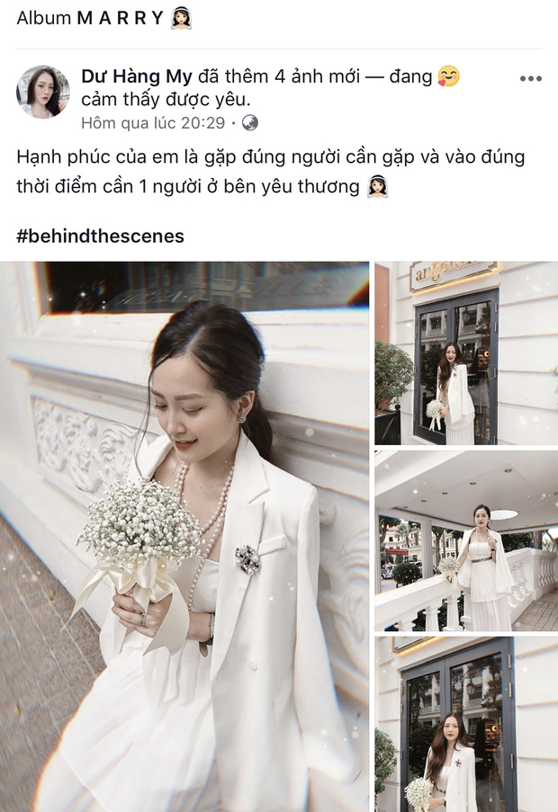 Những bức ảnh hậu trường cưới của Hàng My được cô bạn đăng tải lên MXH.