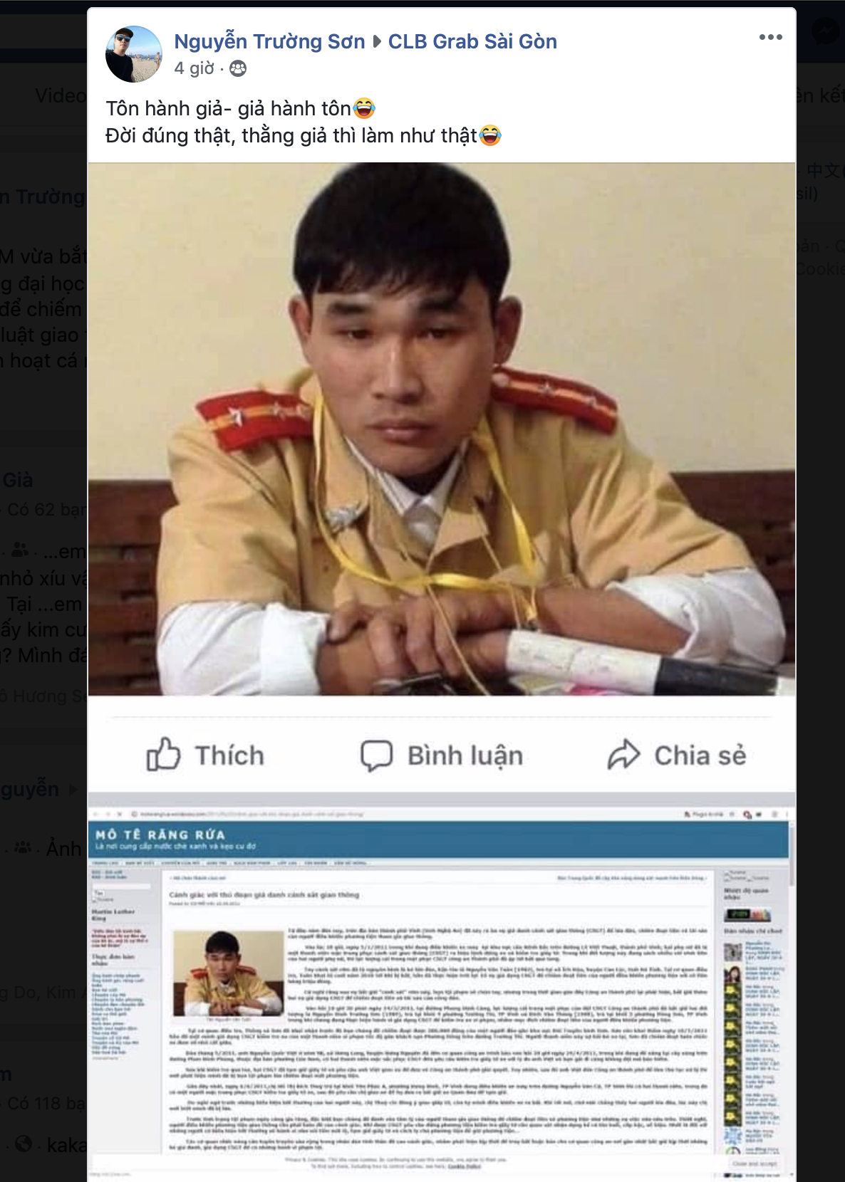 Hiện tại vẫn còn có người chia sẻ bài viết sai sự thật.