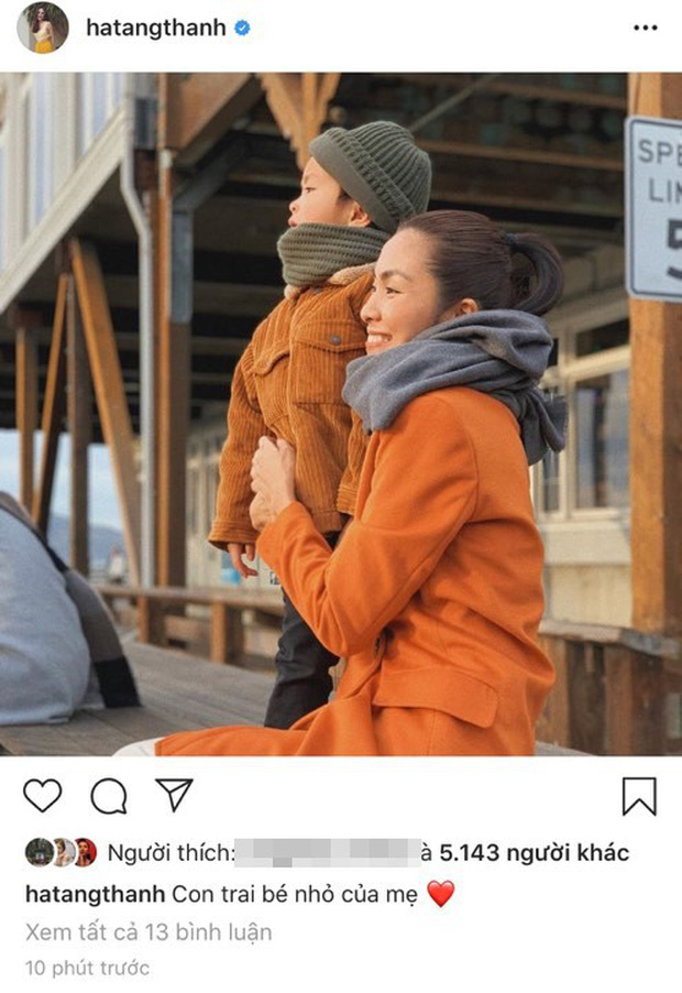 Tăng Thanh Hà khoe khoảnh khắc tình cảm bên con trai, để lộ cận cảnh khuôn mặt bé
