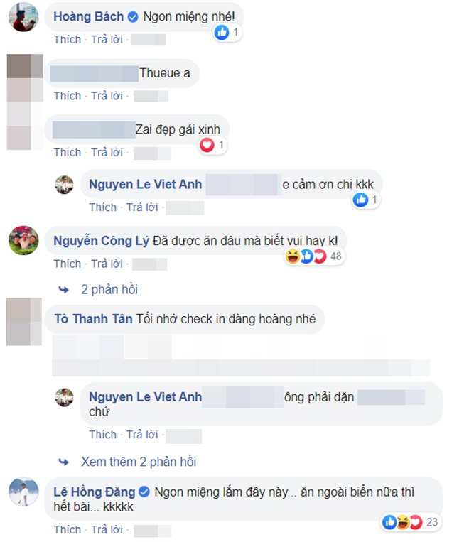 Hoàng Bách, Hồng Đăng, Công Lý bình luận vui dưới bức ảnh của đồng nghiệp.