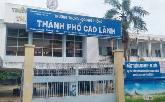 Trường THPT TP Cao Lãnh (Đồng Tháp) nơi xảy ra vụ việc. Ảnh ST