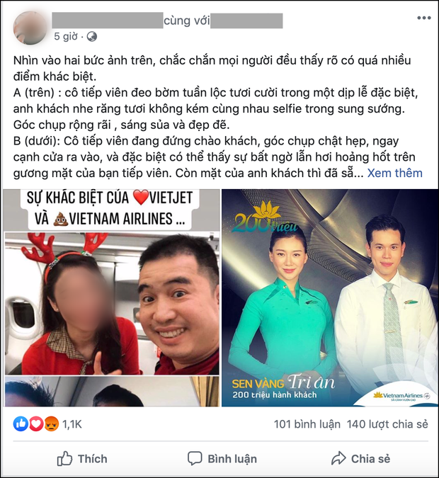 Chia sẻ của tiếp viên N.H.T - Ảnh chụp màn hình.