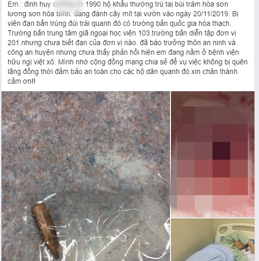 Thông tin về sự việc đang được chia sẻ trên mạng xã hội.