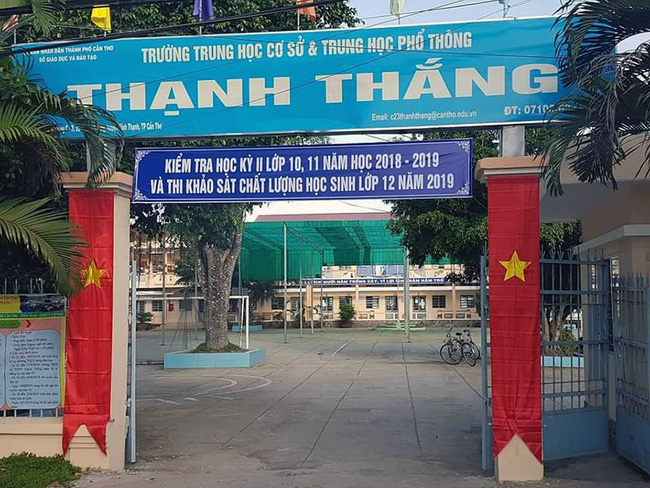 Trường THCS - THPT Thạnh Thắng nơi xảy ra vụ việc.