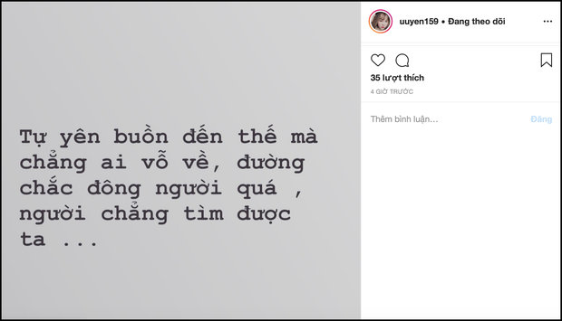 Dòng trạng thái khó hiểu của bạn gái Văn Toản trên Instagram.