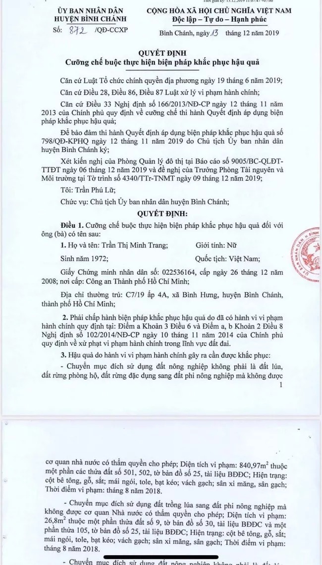 Quyết định cưỡng chế resort Gia Trang xây trái phép