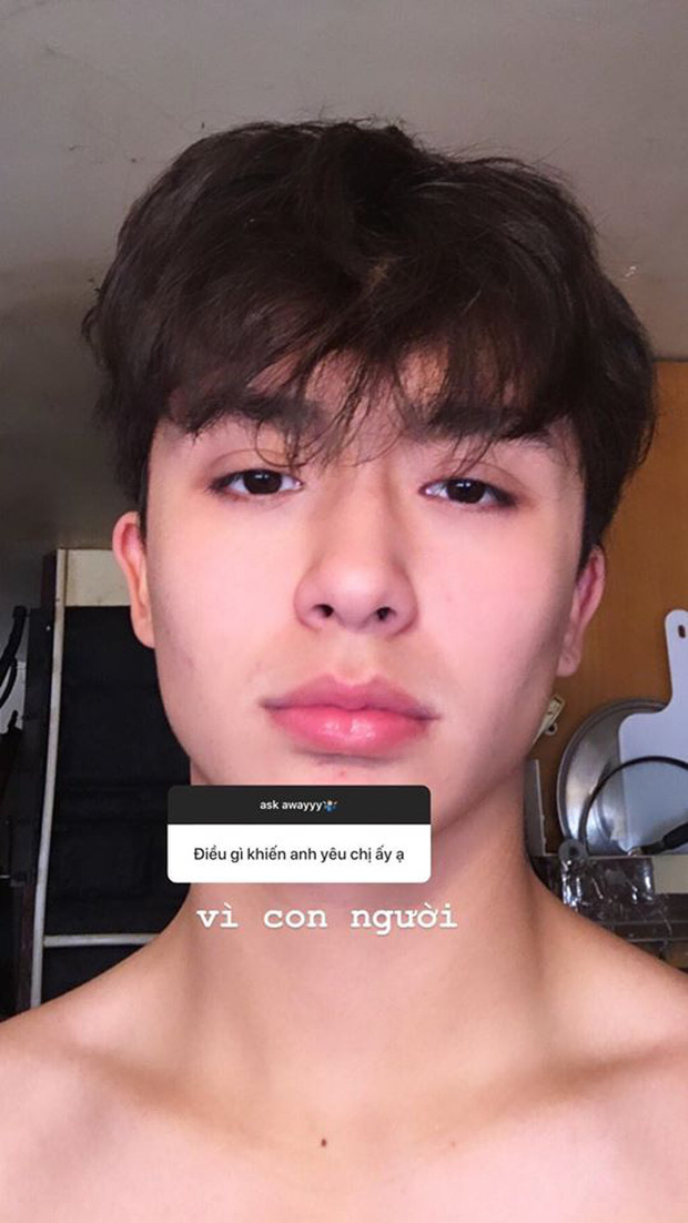 Anh chàng không ngần ngại trả lời chuyện yêu đương của mình.