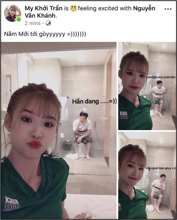 Vợ chồng Khởi My còn lầy lội đến mức chia sẻ hình ảnh không thể bá đạo hơn trong ngày đầu năm mới.