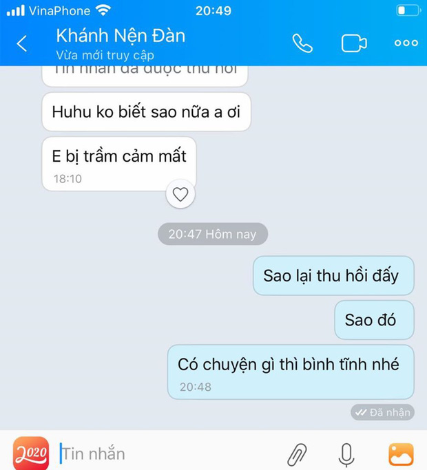 Dòng tin nhắn được cho là của K-ICM tiết lộ mình đang gặp vấn đề tâm lý.