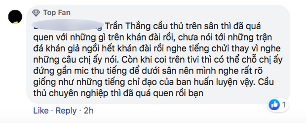 Một ý kiến hiếm hoi bảo vệ nữ CĐV.