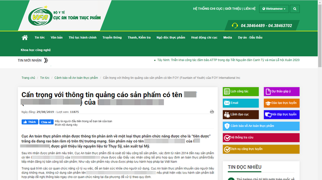 Nhưng ngay sau đó cộng đồng mạng lại phát hiện ra thương hiệu này bị Bộ Y tế cảnh báo không nên sử dụng