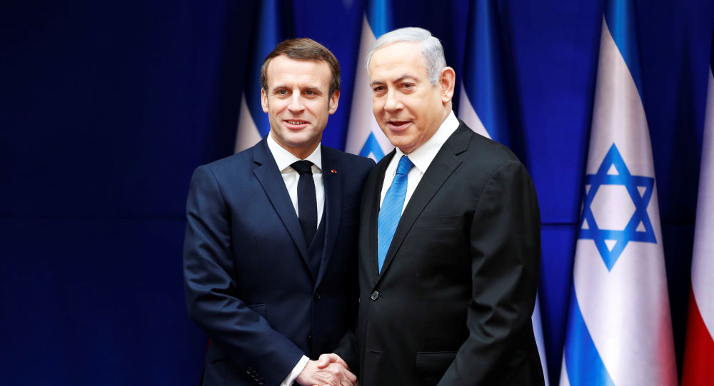 Tổng thống Pháp Emmanuel Macron và Thủ tướng Israel Benjamin Netanyahu.
