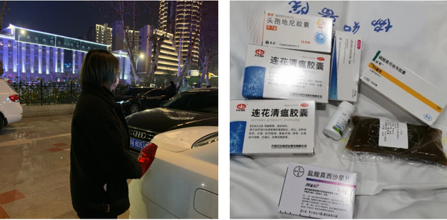 Cô Zhang cùng số thuốc chữa trị.