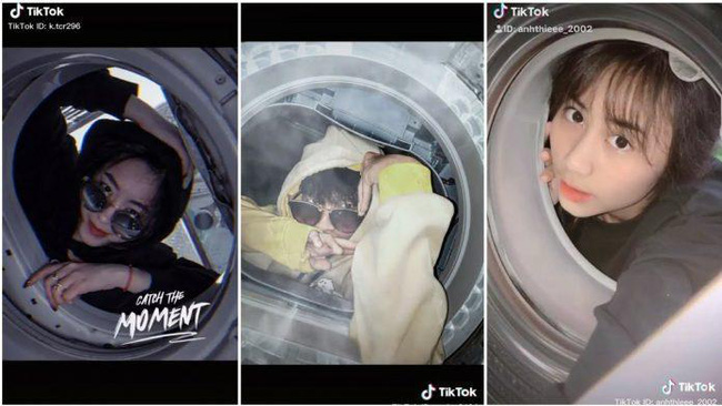 Tiếp theo là trend chụp ảnh với máy giặt. Việc chụp ảnh với máy giặt vô cùng đơn giản. (Nguồn: Internet)