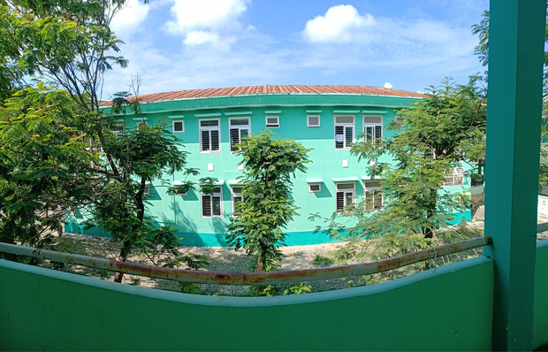 Khuôn viên bệnh viên nơi Thiên Vương và một số trường hợp đang thực hiện cách ly