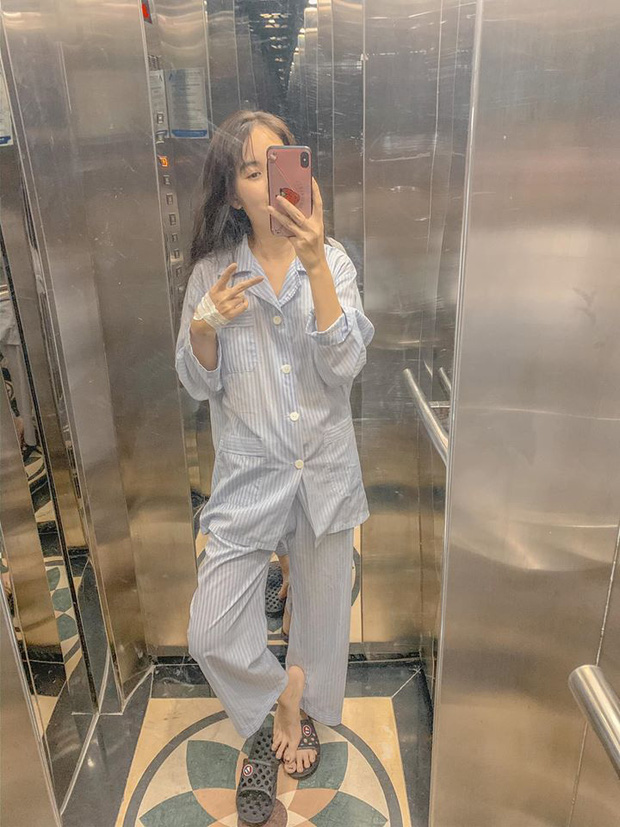 Chị My với mái tóc dài thời điểm mới nhập viện...