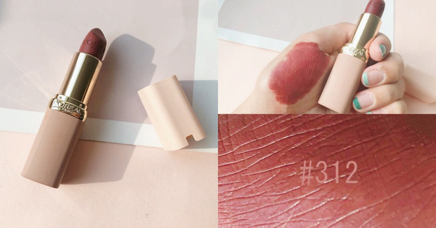 L'Oreal Colour Rich màu 312 (khoảng 300.000 VNĐ). Ngoài sắc cam và nâu, son còn có thêm sắc hồng giúp đôi môi tươi tắn rạng rỡ. Chất son nhiều dưỡng cũng mềm mượt dễ tán.