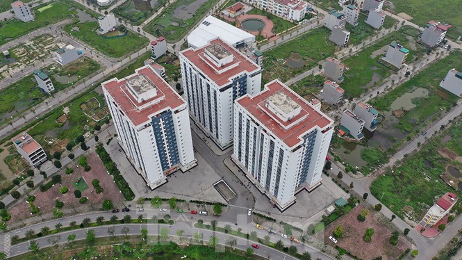 Toàn cảnh khu chung cư Thanh Hà, tòa chung cư HH01B (xã Cự Khê, Thanh Oai) 