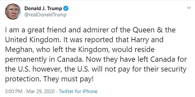 Tài khoản Twitter của Tổng thống Trump chia sẻ.