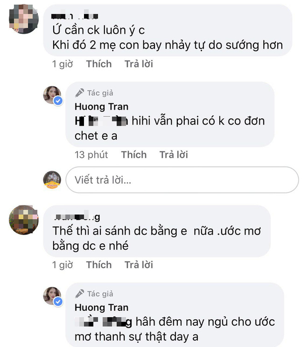 Dưới phần bình luận, Hương Trần cũng thể hiện ý muốn kết hôn vì sợ cô đơn
