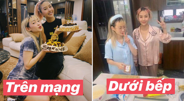 Hình ảnh đối lập giữ trên mạng và dưới bếp