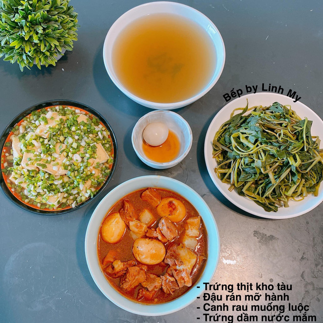 Những mâm cơm ngon lành, đầy màu sắc của Mỹ Linh