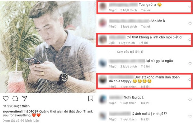 Bài đăng của Tiến Linh gửi lời cảm ơn cuối tới Huỳnh Hồng Loan