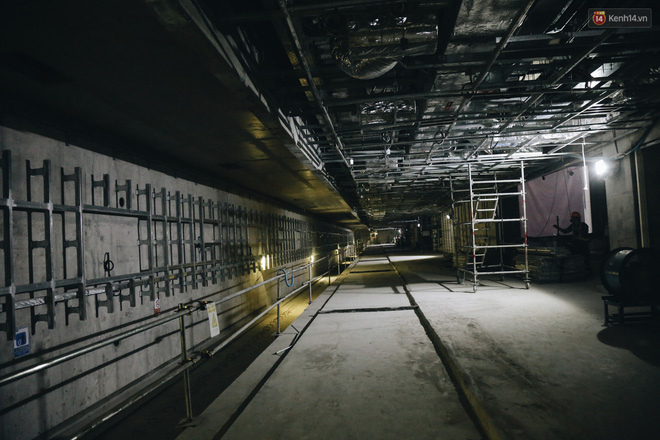 Tầng 2 của nhà ga ngầm đang được xây dựng. 