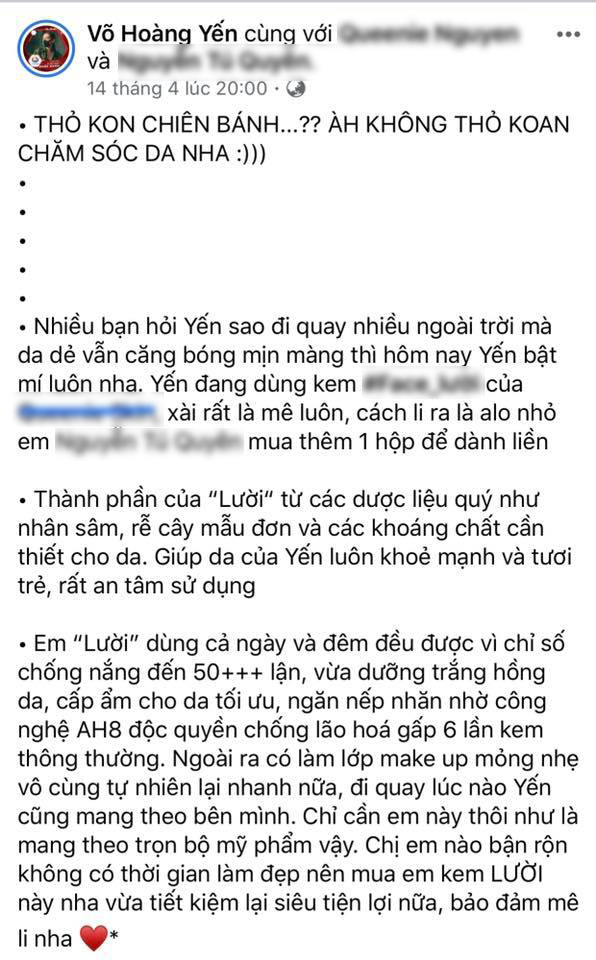 Bài đăng của Võ Hoàng Yến.