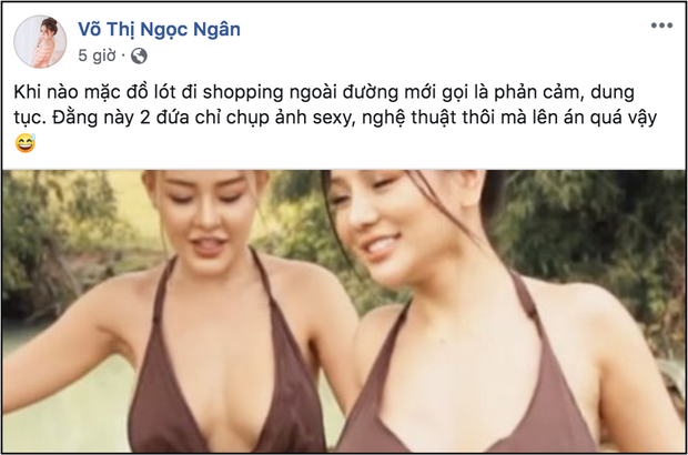Ngân 98 ẩn ý chuyện Ngọc Trinh mặc đồ lót đi shopping ngoài đường là phản cảm, dung tục.