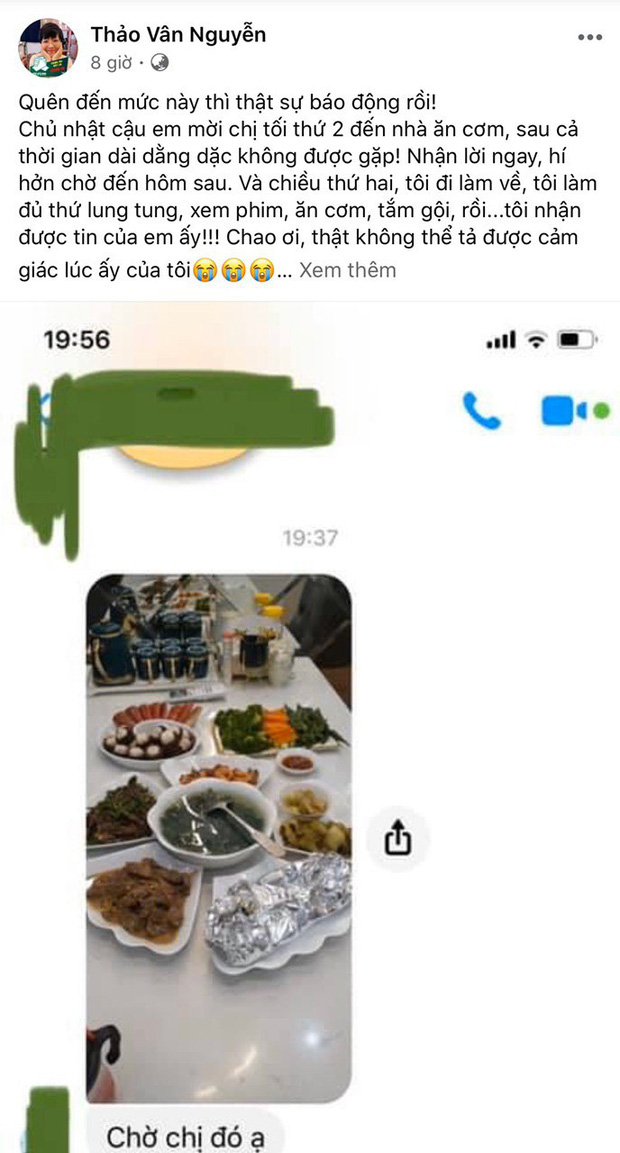 MC Thảo Vân chia sẻ câu chuyện về việc quên béng mất cuộc hẹn với một người em.