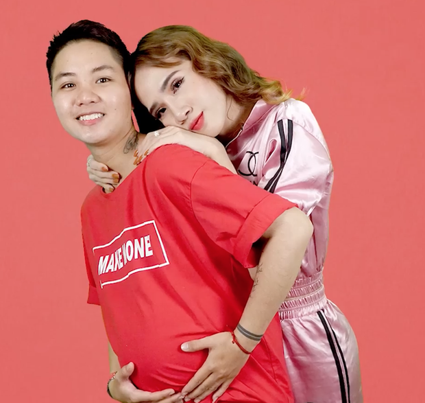 Hình ảnh Minh Khang mang thai được chia sẻ trước đó.