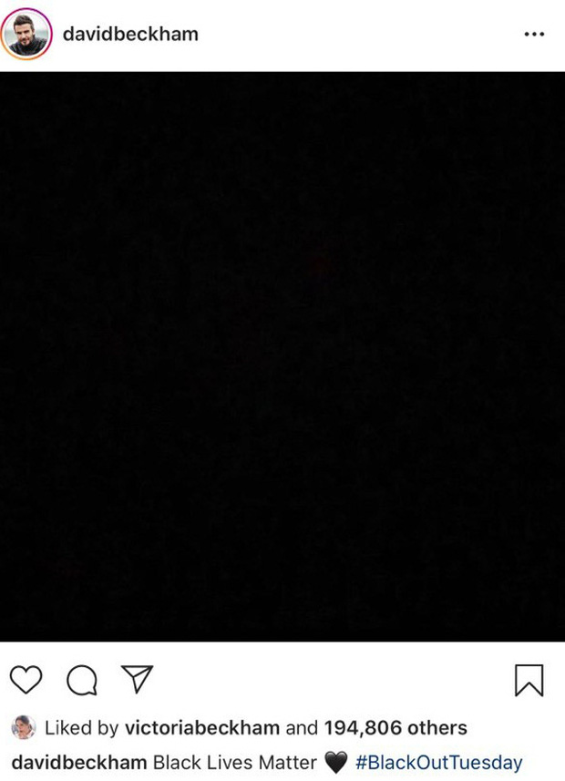 David Beckham dành 1 post với dòng nhắn 