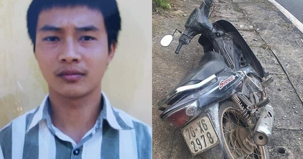 Triệu Quân Sự cùng chiếc xe máy để lại trên đèo Hải Vân. Ảnh: VNN