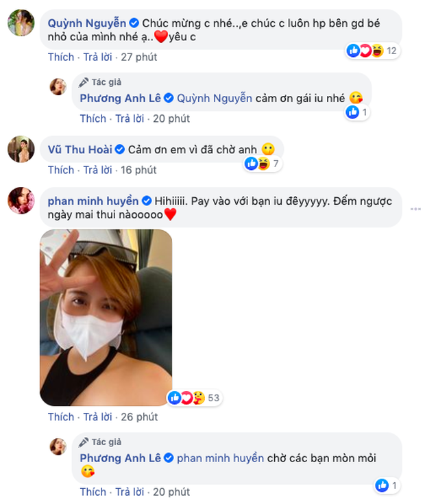 Huyền Lizze, Thu Hoài, Quỳnh Kool liên tục gửi lời chúc mừng và tỏ ra háo hức chờ ngày 