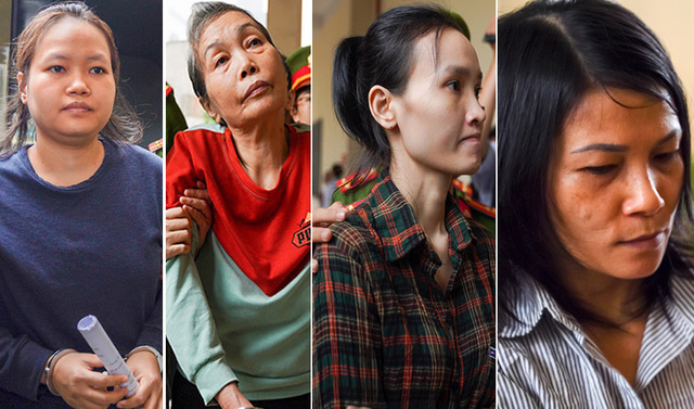 4 bị cáo xuất hiện trước tòa, ngày 25/6 . Ảnh: CAND