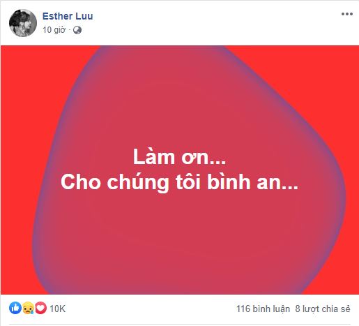 Hari Won bất ngờ đăng status mong cầu bình an vào tối muộn