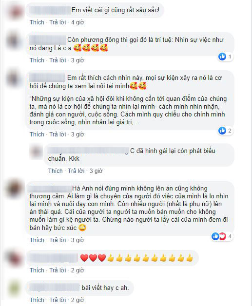 Bài đăng của Hà Anh nhận được rất nhiều sự ủng hộ của dân mạng