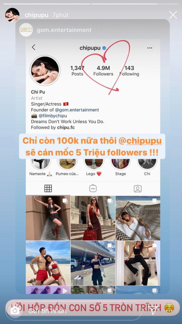 Chi Pu khoe thành tích 