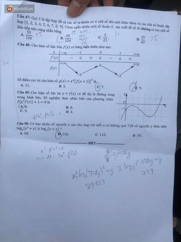 Đề thi tốt nghiệp THPT Quốc gia 2020 môn Toán