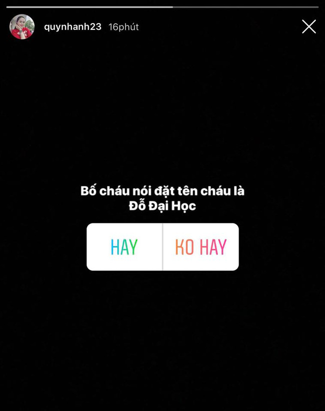 Quỳnh Anh viết trên story. Ảnh: Chụp màn hình.