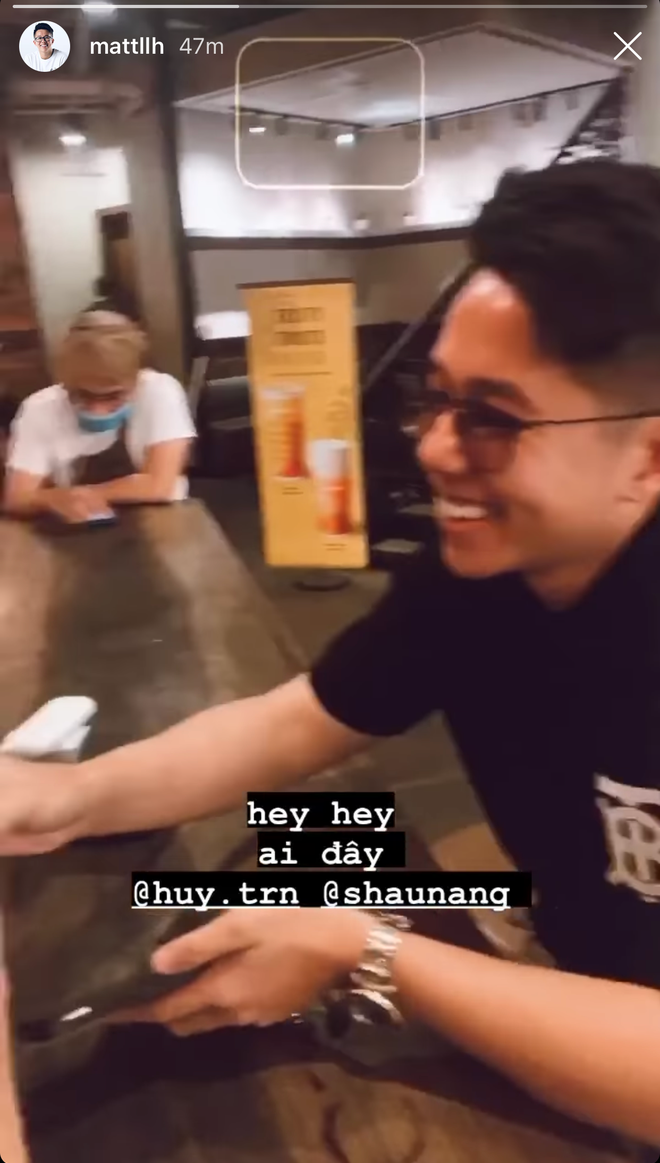 Matt Liu và Huy Trần khoe ảnh đi cafe cùng nhau.