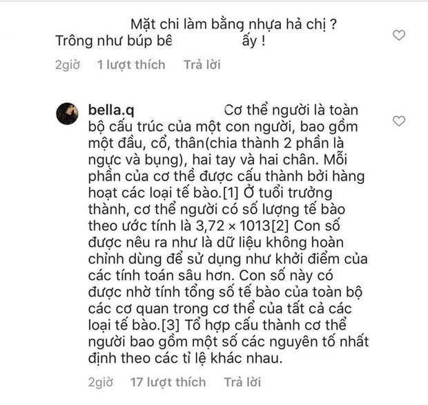 Bella đáp trả khi bị bình phẩm về vẻ ngoài.