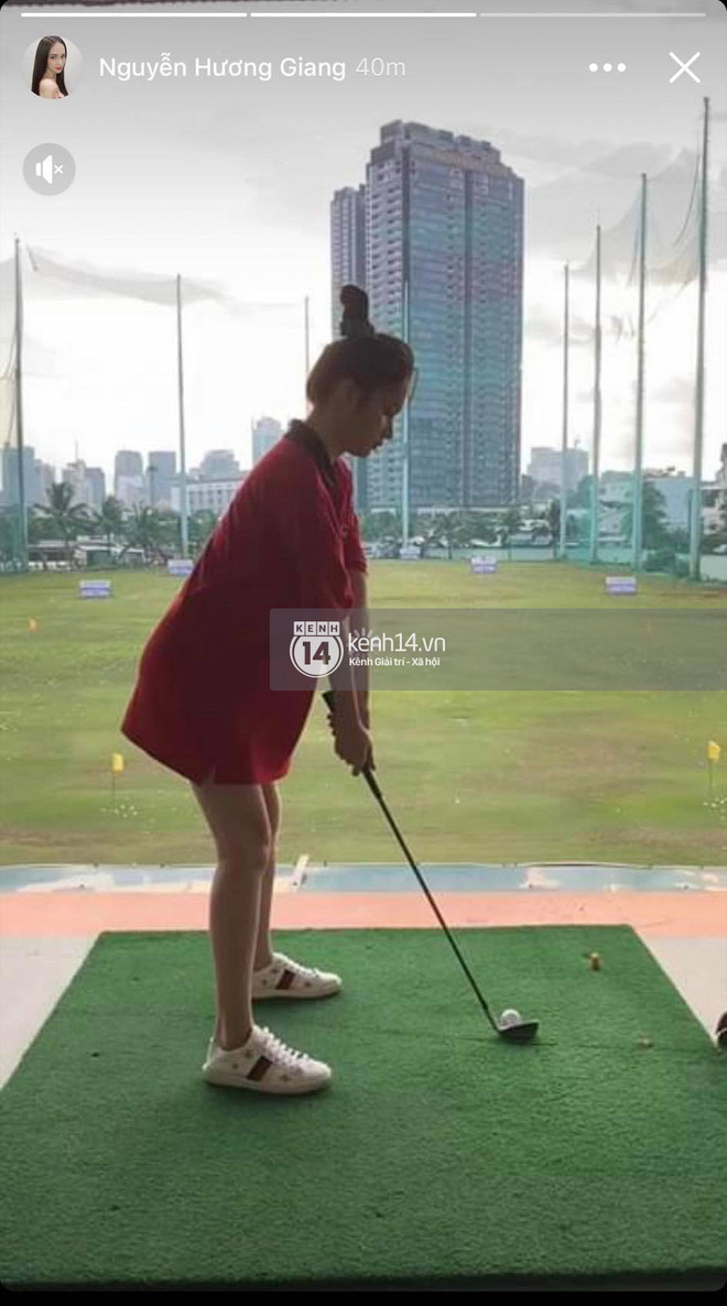 Trước đó Matt và Hương Giang đều đăng story đánh golf cùng địa điểm.