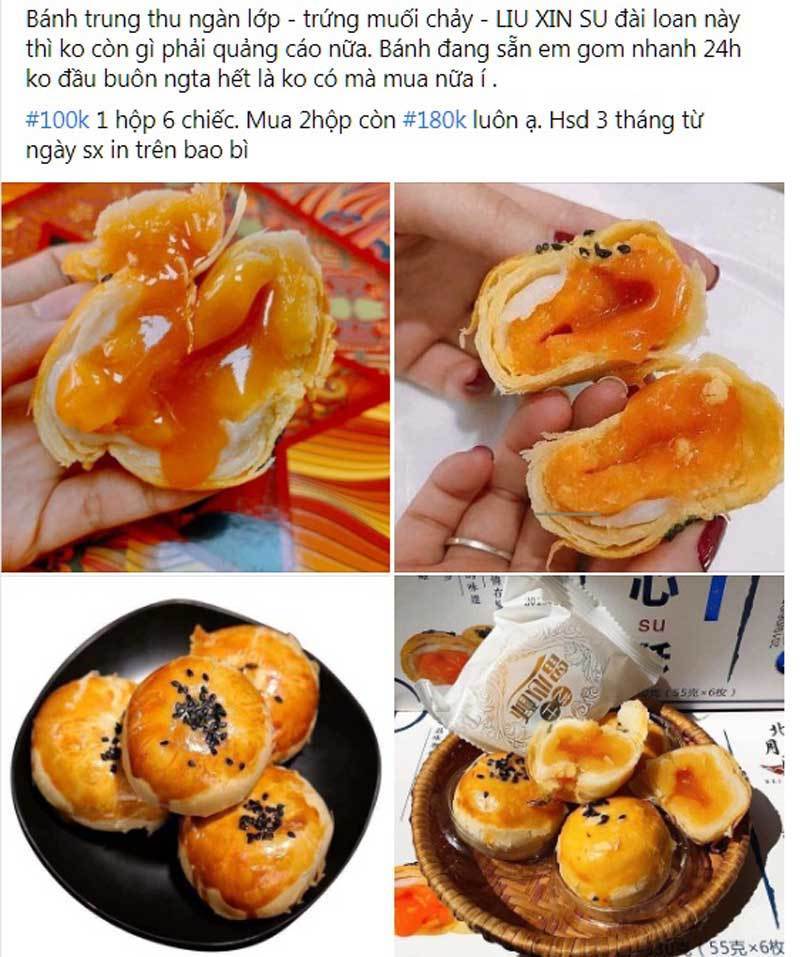 Bánh trung thu trứng chảy rao bán tràn ngập trên 