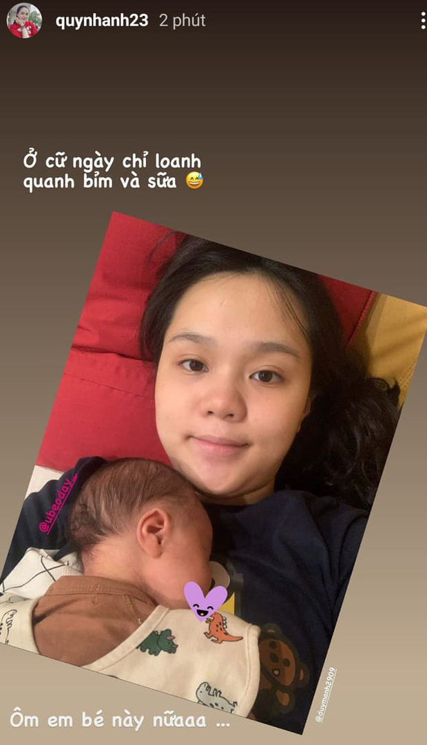 Quỳnh Anh lần đầu chia sẻ hình ảnh sau khi sinh