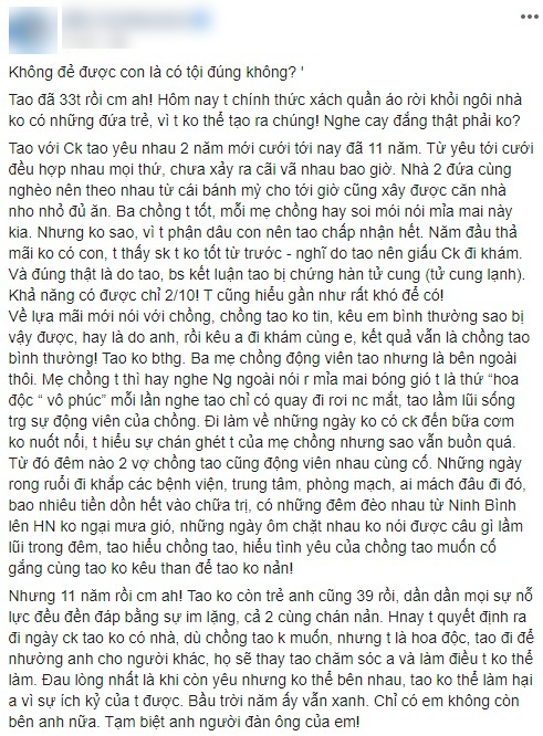 Bài đăng của chị nhận về nhiều lượt đồng cảm từ mọi người.