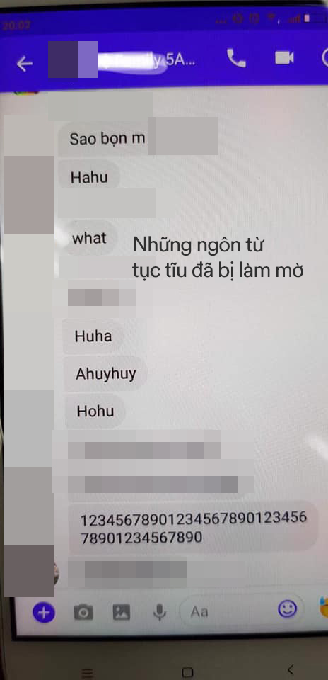 Những tin nhắn phản cảm của các em học sinh tiểu học.