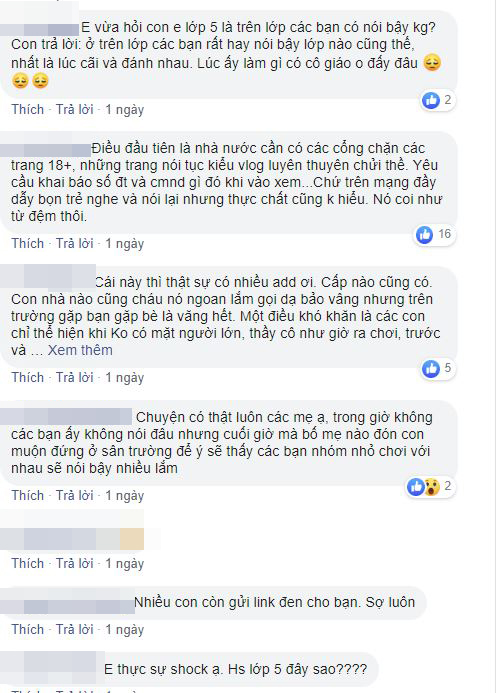 Phụ huynh sốc nặng khi đọc những tin nhắn nhạy cảm của các học sinh lớp 5.