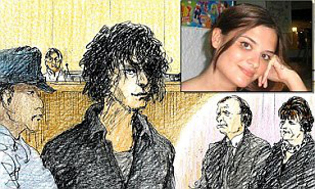 Bức vẽ phác lại phiên tòa xét xử Tatsuya.